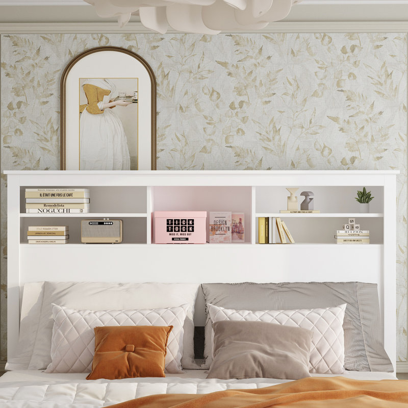 Wade Logan 43 H X 65 W Queen Bookcase Headboard Reviews Wayfair